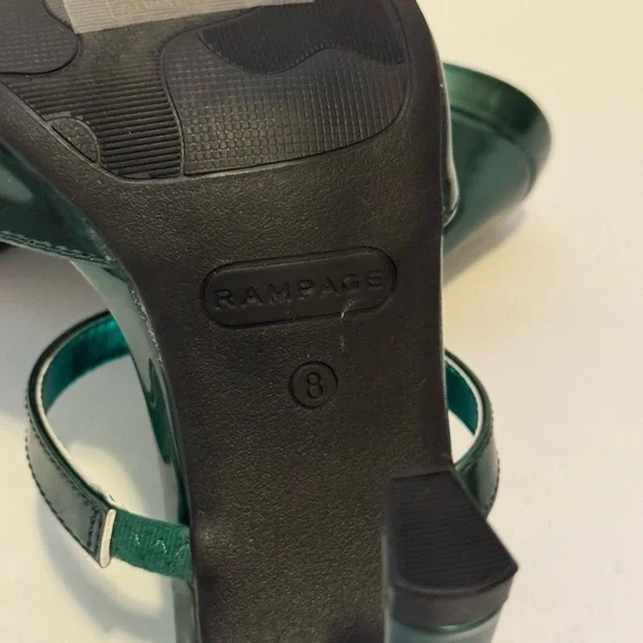 Rampage Metallic Teal Two-Strap Heeled Sandals - Picture 5 of 5